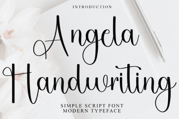 Angela Handwriting Typeface for Elegant Editorial Design