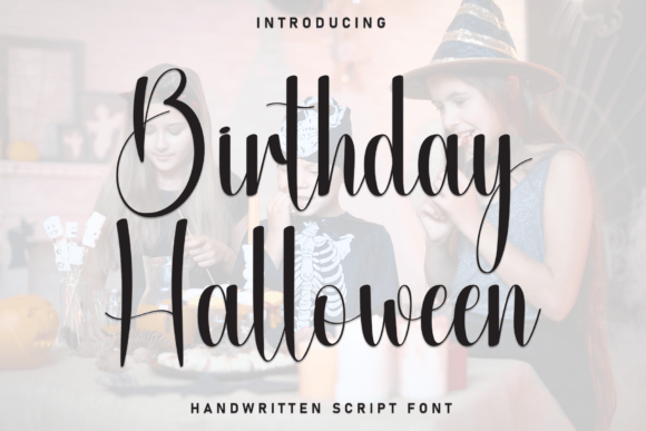 Birthday Halloween Script Font for Web Design